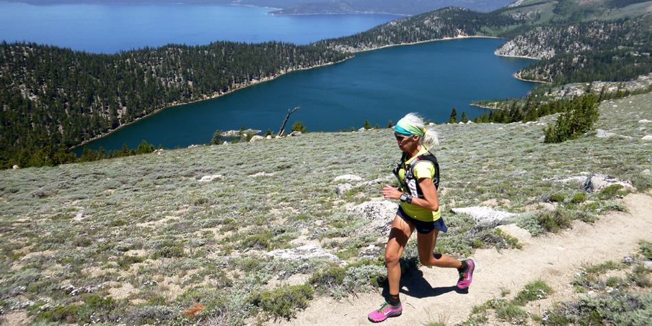 "Trail Running on Snow Valley Peak, Tahoe Rim Trail"